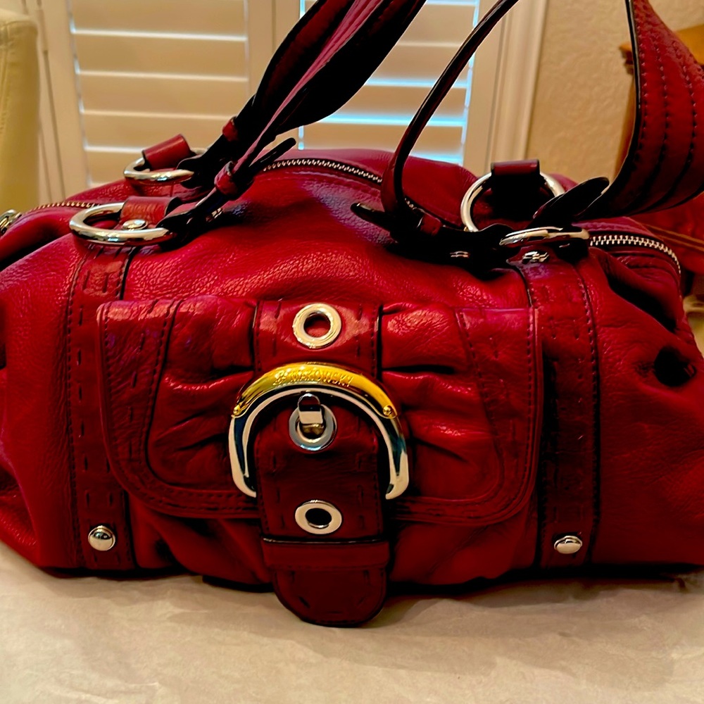 B Makowsky leather satchel handbag